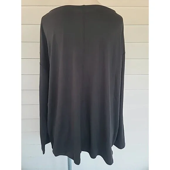 Halston Studio Women's Black Long Sleeve Top SIZE L NWT - Picture 3 of 12